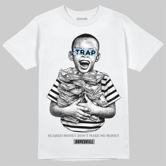 Jordan 5 Retro Wolf Grey (2026) DopeSkill T-Shirt Scared Money Don't Make No Money Graphic Streetwear - White