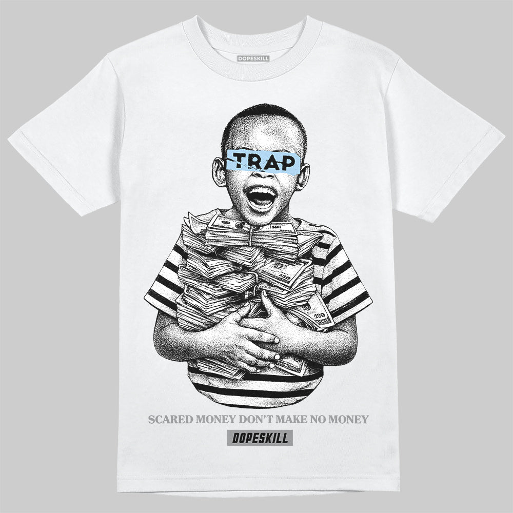Jordan 5 Retro Wolf Grey (2026) DopeSkill T-Shirt Scared Money Don't Make No Money Graphic Streetwear - White