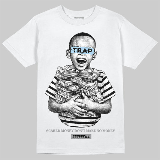Jordan 5 Retro Wolf Grey (2026) DopeSkill T-Shirt Scared Money Don't Make No Money Graphic Streetwear - White