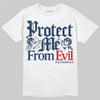 Jordan 4 SB “Summit White/Navy” DopeSkill T-Shirt Protect Me From Evil Graphic Streetwear - White