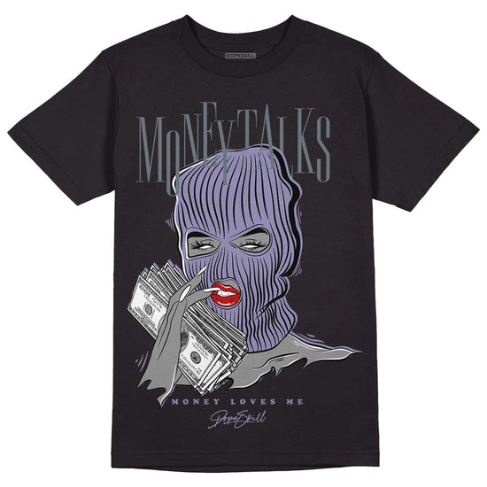 Jordan 5 Retro Low Indigo Haze DopeSkill T-Shirt Money Talks Graphic Streetwear  - Black