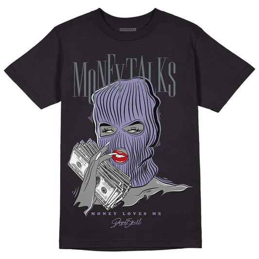 Jordan 5 Retro Low Indigo Haze DopeSkill T-Shirt Money Talks Graphic Streetwear  - Black