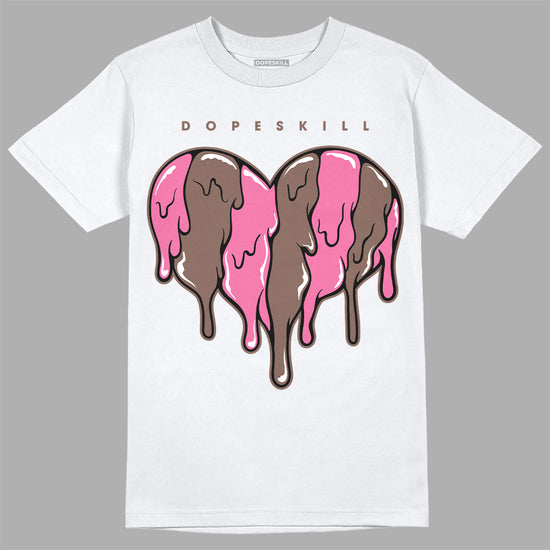 Dunk Low Smokey Mauve Playful Pink DopeSkill T-Shirt Slime Drip Heart Graphic Streetwear - White 