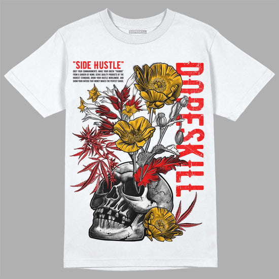 Red Sneakers DopeSkill T-Shirt Side Hustle Graphic Streetwear - White