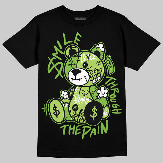 Air Max 95 Big Bubble Neon Yellow DopeSkill T-Shirt Smile Through The Pain Graphic Streetwear - Black