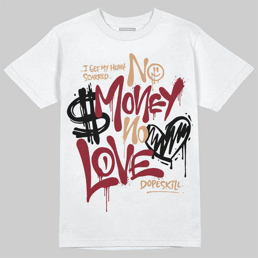 Adidas SAMBA OG ‘Collegiate Burgundy’ DopeSkill T-Shirt No Money No Love Typo Graphic Streetwear - White