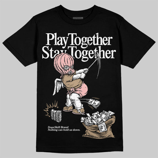 Nike Air Force 1 Low Canvas “Linen” DopeSkill T-Shirt Play together, Stay together Graphic Streetwear - Black