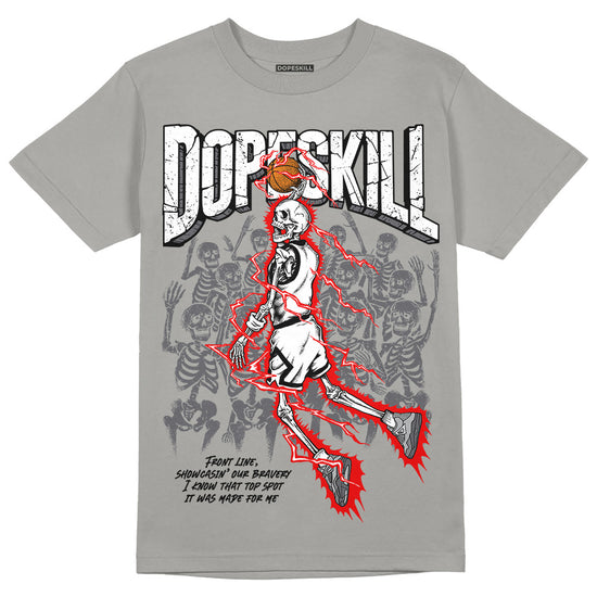 Jordan 4 Retro 'Wet Cement' DopeSkill Grey T-shirt Thunder Dunk Graphic Streetwear