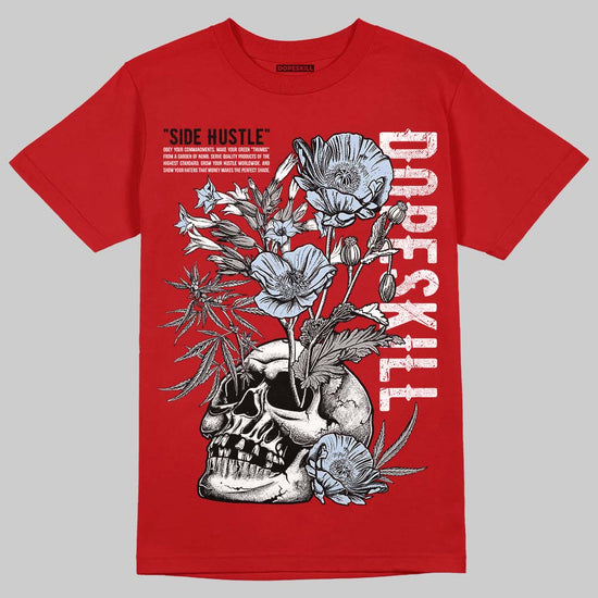 Jordan 5 Retro Fire Red Black Tongue (2025) DopeSkill T-Shirt Side Hustle Graphic Streetwear - Red