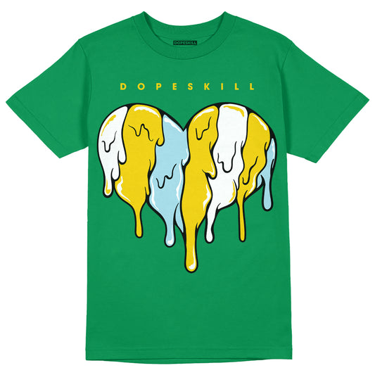 Jordan 5 “Lucky Green” DopeSkill Green T-shirt Slime Drip Heart Graphic Streetwear 