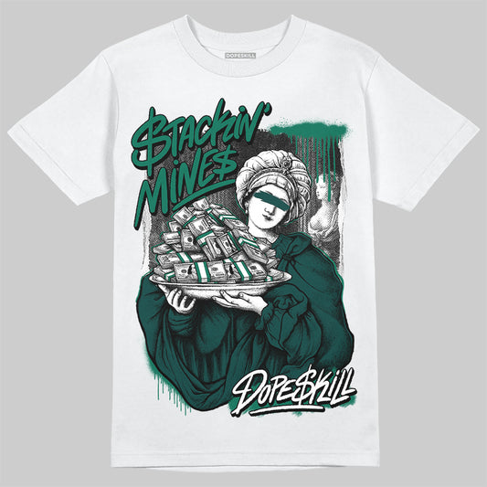 Jordan 4 Retro Oxidized Green DopeSkill T-Shirt Stackin Mines Graphic Streetwear - White