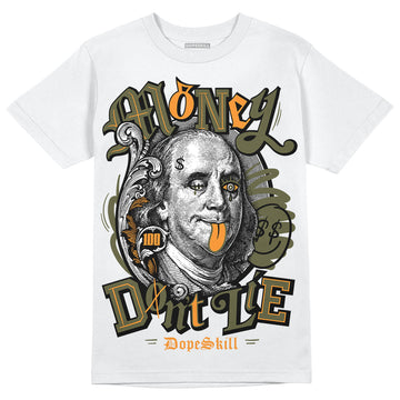 Jordan 5 "Olive" DopeSkill T-Shirt Money Don't Lie Graphic Streetwear - White