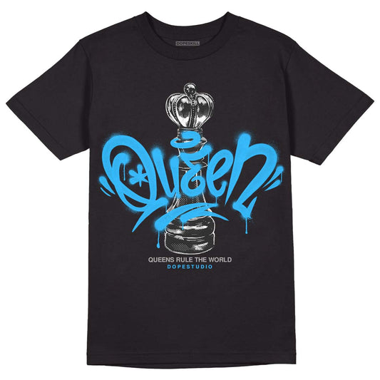 Jordan 2 Low "University Blue" DopeSkill T-Shirt Queen Chess Graphic Streetwear - Black