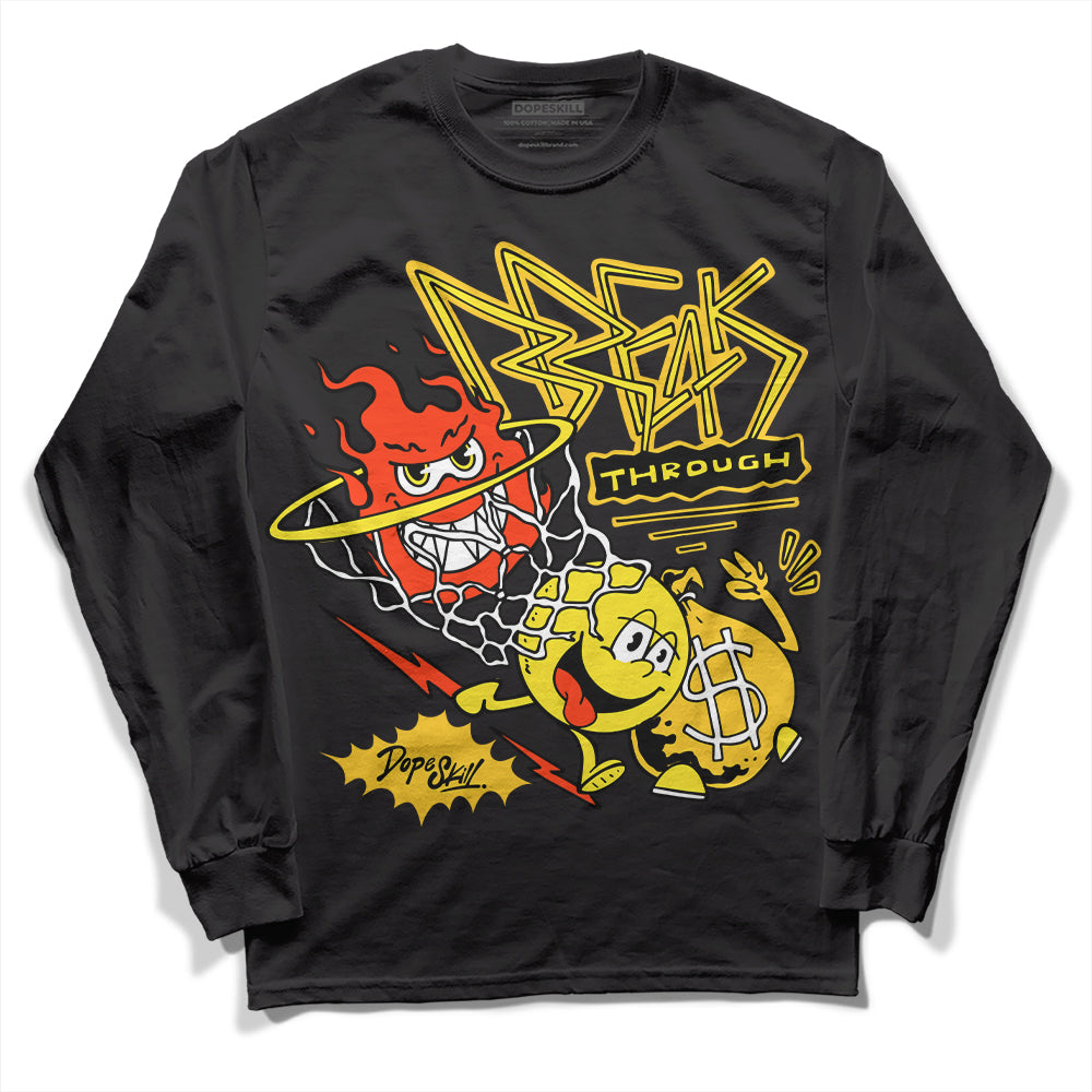 Jordan 4 Retro “Vivid Sulfur” DopeSkill Long Sleeve T-Shirt Break Through Graphic Streetwear - Black