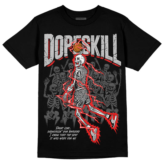 Jordan Spizike Low Bred DopeSkill T-Shirt Thunder Dunk Graphic Streetwear - Black 