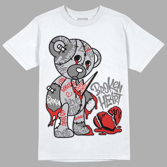 Jordan 13 “Wolf Grey” DopeSkill T-Shirt Broken Heart Graphic Streetwear - White