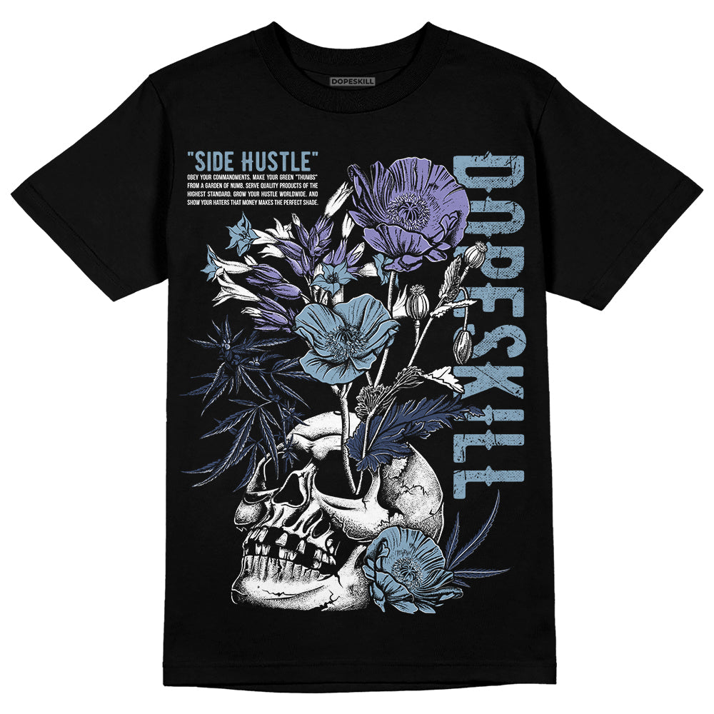 Jordan 1 Mid Diffused Blue DopeSkill T-Shirt Side Hustle Graphic Streetwear - Black