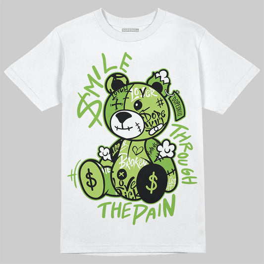 Air Max 95 Big Bubble Neon Yellow DopeSkill T-Shirt Smile Through The Pain Graphic Streetwear - White