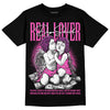 Jordan 4 GS “Hyper Violet” DopeSkill T-Shirt Real Lover Graphic Streetwear - Black