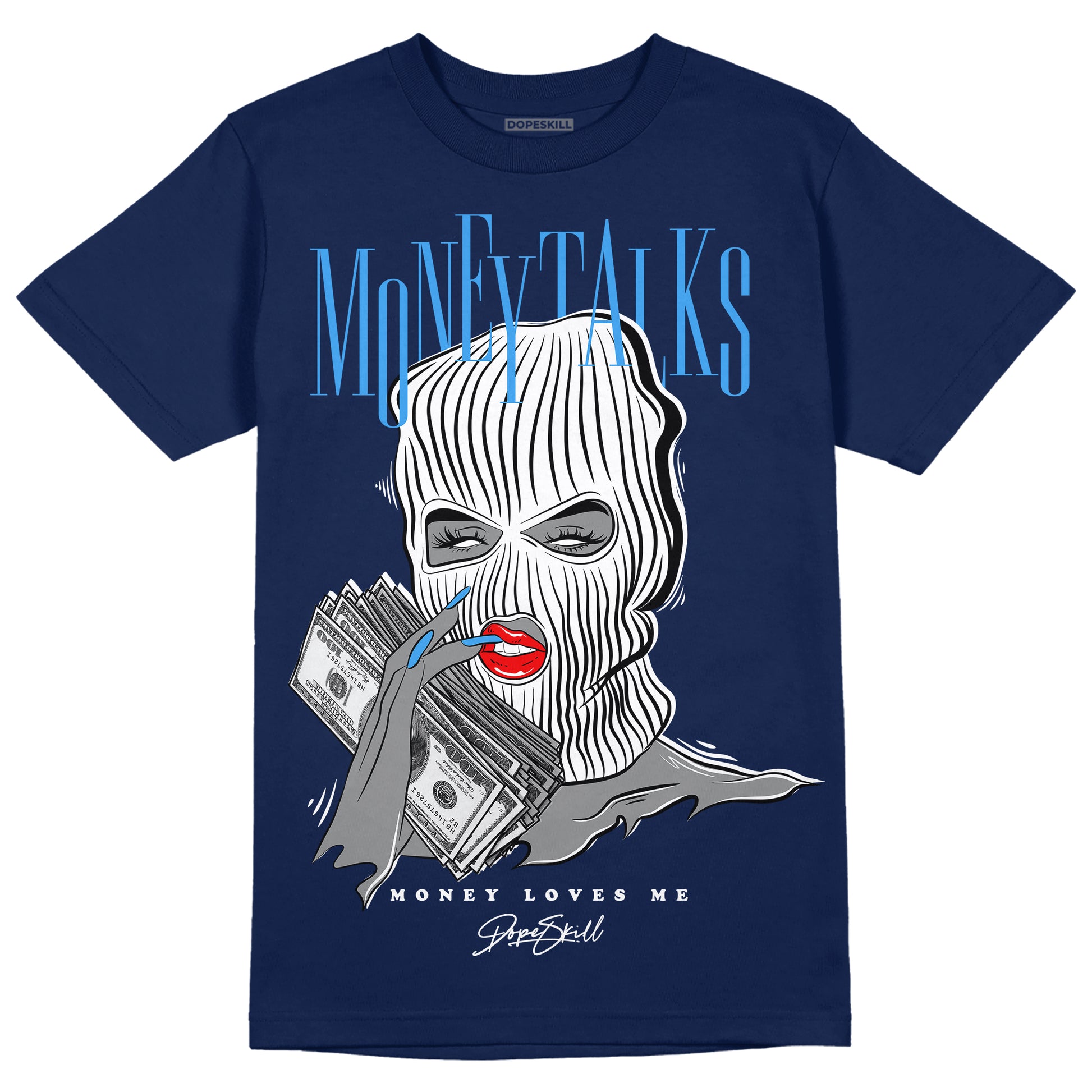 Jordan 3 "Midnight Navy" DopeSkill Navy T-shirt Money Talks Graphic Streetwear