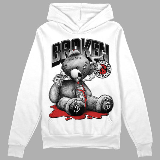 Jordan 1 High OG “Black/White” DopeSkill Hoodie Sweatshirt Sick Bear Graphic Streetwear - White 
