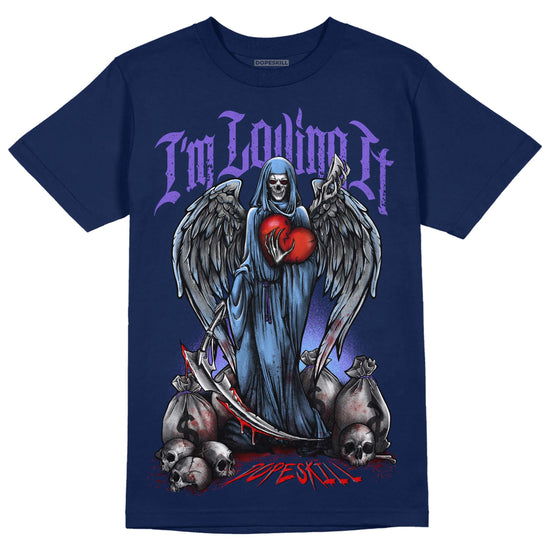 Jordan 5 SE “Georgetown” DopeSkill Midnight Navy T-Shirt New I'm Loving It Graphic Streetwear