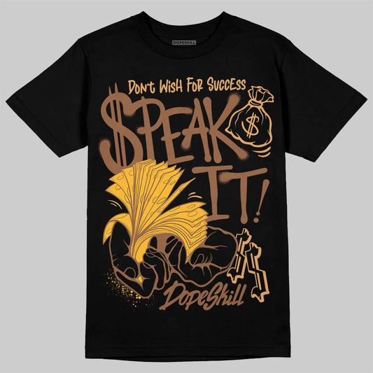 Jordan 1 High OG Black Metallic Gold DopeSkill T-Shirt Speak It Graphic Streetwear - Black