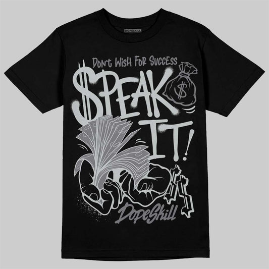 Jordan 12 Black Wolf Grey DopeSkill T-Shirt Speak It Graphic Streetwear - Black