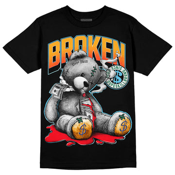 Jordan 1 Mid GS 'Six Championships' DopeSkill T-Shirt Sick Bear Graphic Streetwear - Black