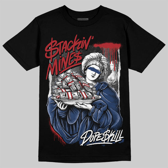 Jordan 6 Retro 'White And Midnight Navy' DopeSkill T-Shirt Stackin Mines Graphic Streetwear - Black