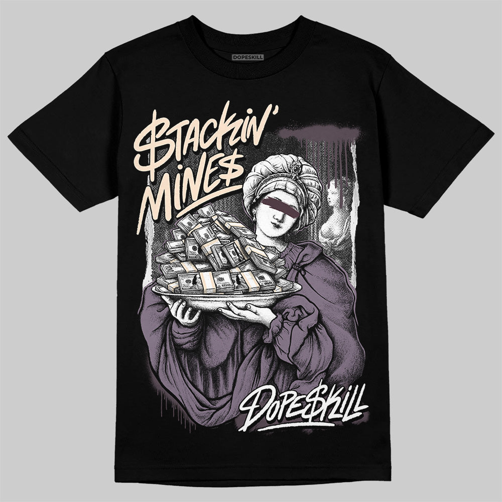 A Ma Maniére x Air Jordan 3 Black Violet Ore DopeSkill T-Shirt Stackin Mines Graphic Streetwear - Black