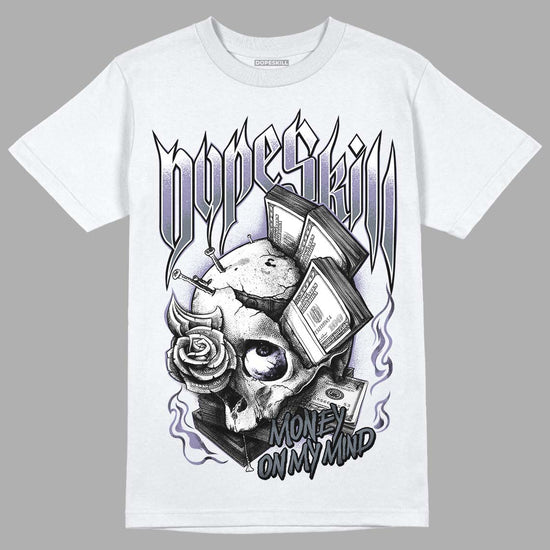 Jordan 5 Retro Low Indigo Haze DopeSkill T-Shirt Money On My Mind Graphic Streetwear  - White