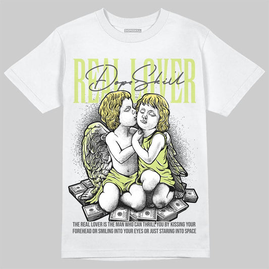 Jordan 4 GS “Light Lemon Twist” DopeSkill T-Shirt Real Lover Graphic Streetwear - White