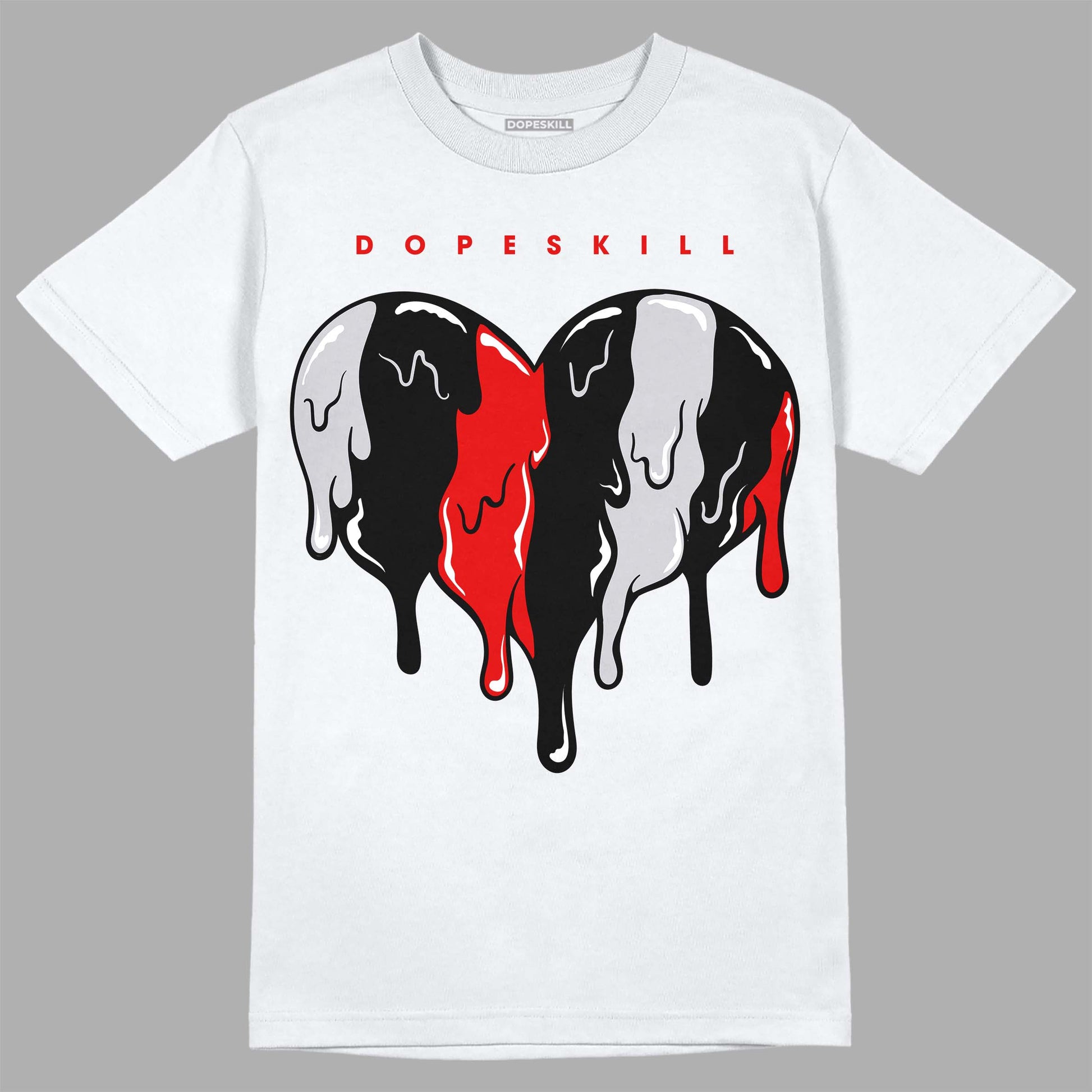 Jordan 2 Retro "Black Cement" DopeSkill T-Shirt Slime Drip Heart Graphic Streetwear - White