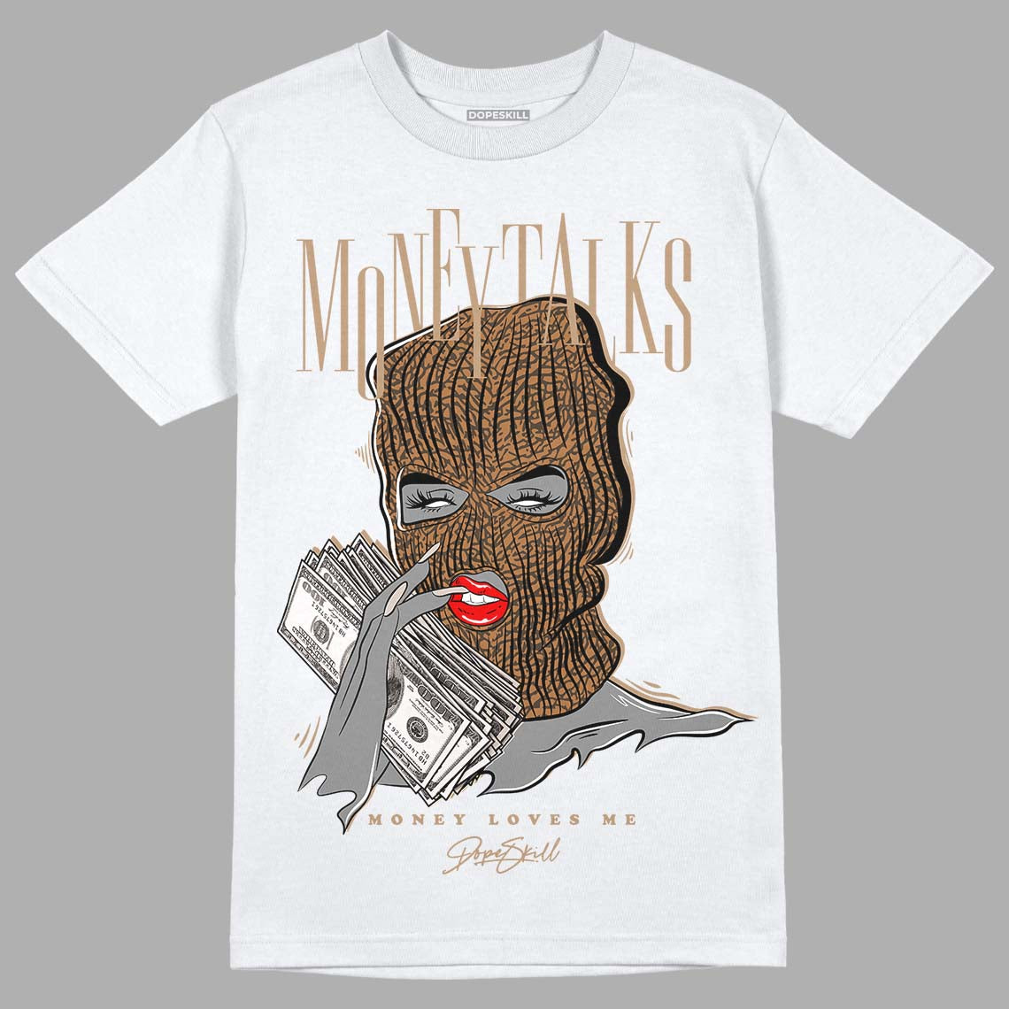 Jordan 3 Retro Palomino DopeSkill T-Shirt Money Talks Graphic Streetwear - White