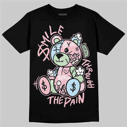 Jordan 4 Retro Valentine's Day (2026) (GS) DopeSkill T-Shirt Smile Through The Pain Graphic Streetwear - Black