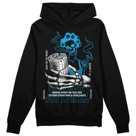 Jordan 4 Retro Military Blue DopeSkill Hoodie Sweatshirt Show Me The Money Graphic Streetwear - Black