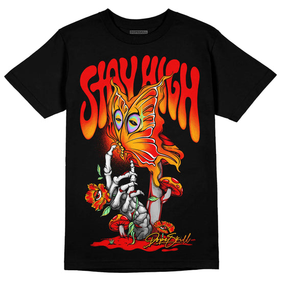 Red Sneakers DopeSkill T-Shirt Stay High Graphic Streetwear - Black