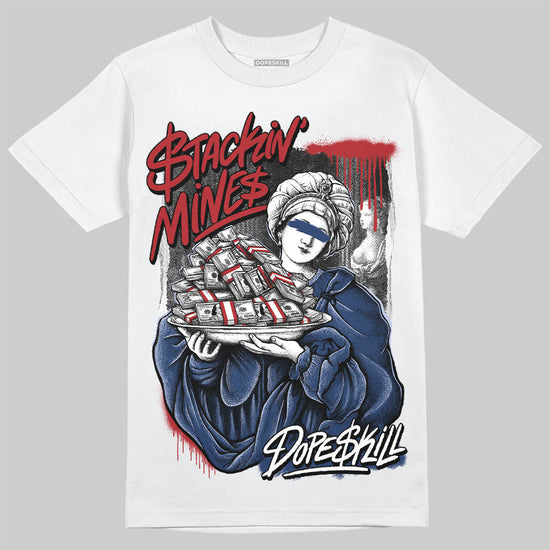 Jordan 6 Retro 'White And Midnight Navy' DopeSkill T-Shirt Stackin Mines Graphic Streetwear - White