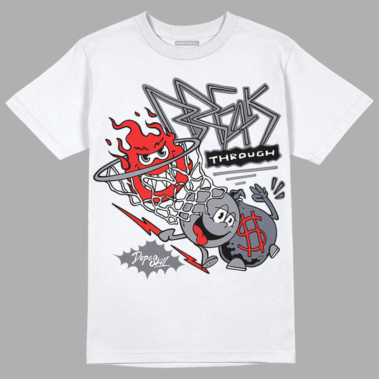 Jordan 14 Retro 'Stealth' DopeSkill T-Shirt Break Through Graphic Streetwear - White