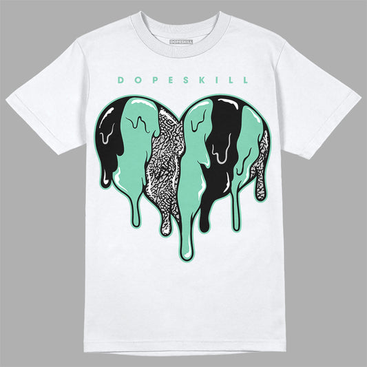 Jordan 3 "Green Glow" DopeSkill T-Shirt Slime Drip Heart Graphic Streetwear - White 