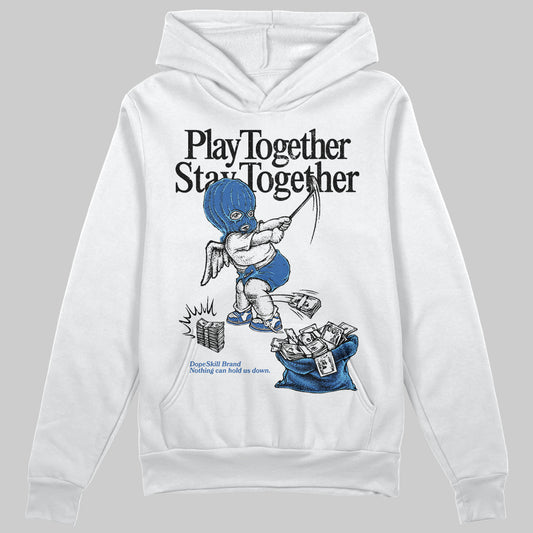 Jordan 12 “Blueberry” DopeSkill Hoodie Sweatshirt Play together, Stay together Graphic Streetwear - White