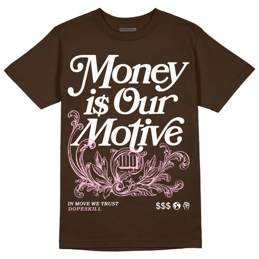 Jordan 11 Retro Neapolitan DopeSkill Velvet Brown T-Shirt Money Is Our Motive Typo Graphic Streetwear