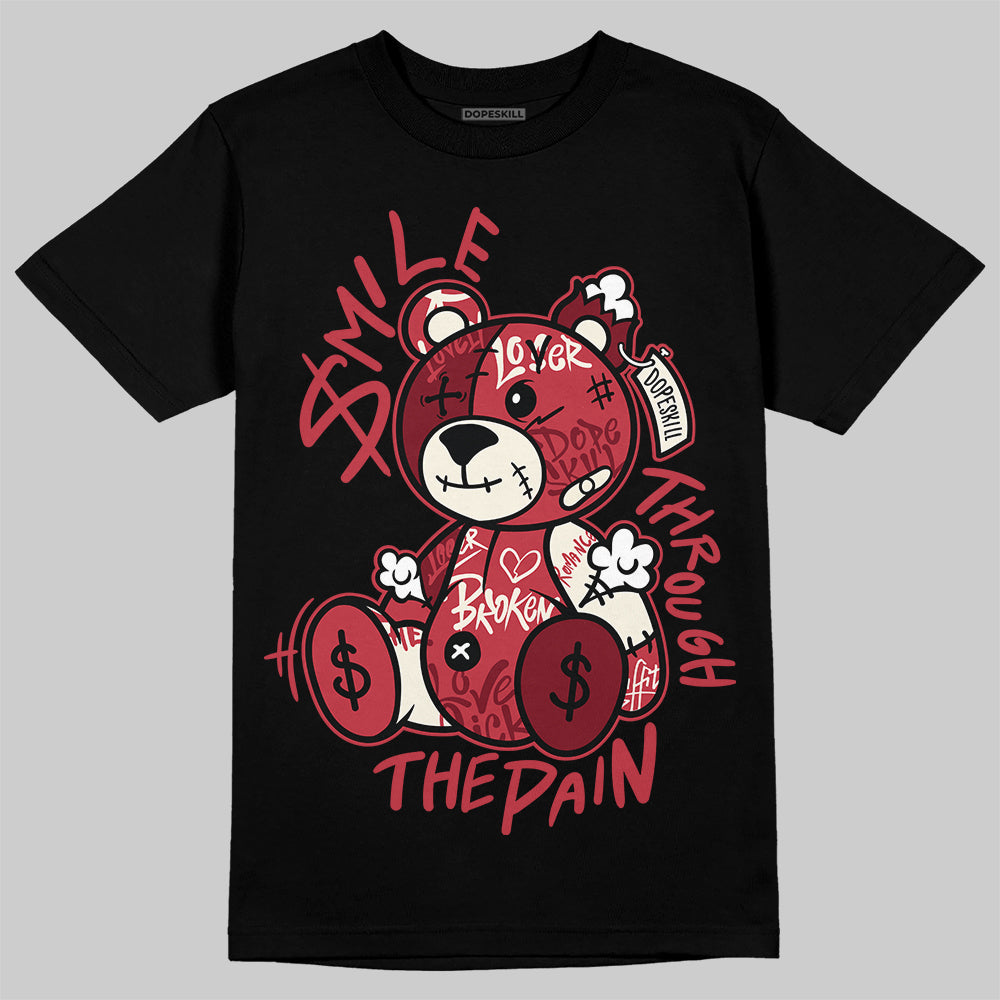 Jordan 4 “Sierra Red" DopeSkill T-Shirt Smile Through The Pain Graphic Streetwear - Black