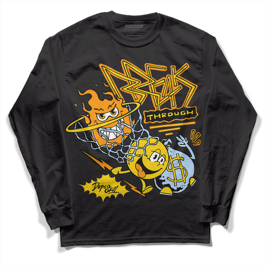 Jordan 6 “Yellow Ochre” DopeSkill Long Sleeve T-Shirt Break Through Graphic Streetwear - Black