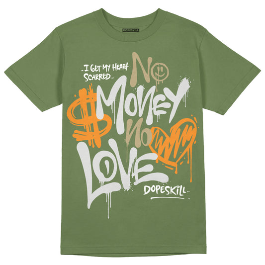 Jordan 5 "Olive" DopeSkill Olive T-Shirt No Money No Love Typo Graphic Streetwear