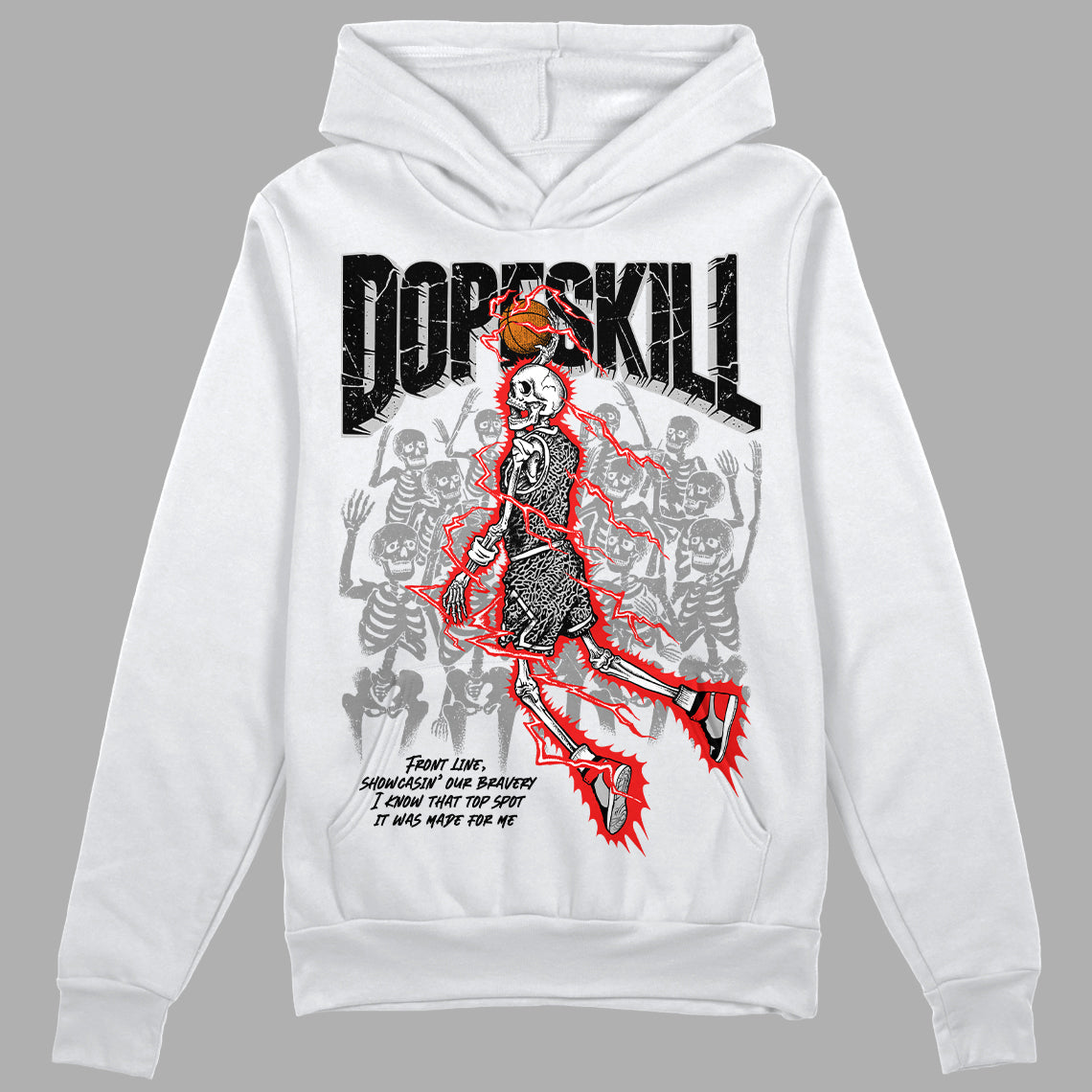 Jordan Spizike Low Bred DopeSkill Hoodie Sweatshirt Thunder Dunk Graphic Streetwear - White 