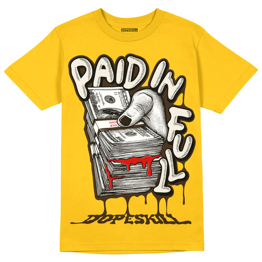 Yellow Sneakers DopeSkill Gold T-shirt Paid In Full Graphic Streetwear