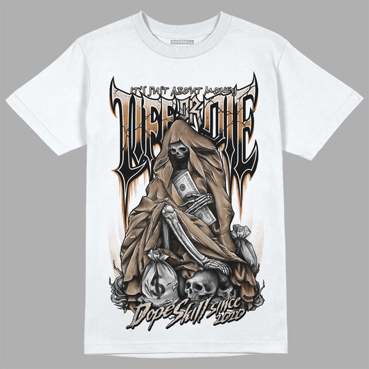 Jordan 3 Retro Palomino DopeSkill T-Shirt Life or Die Graphic Streetwear - White