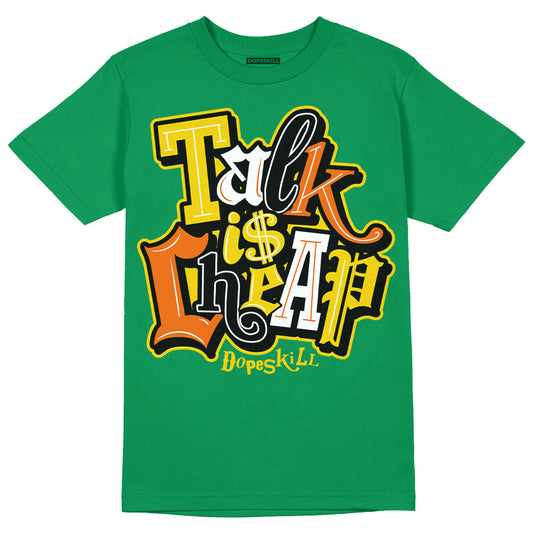 Green Sneakers DopeSkill Green T-shirt Talk Is Chip Graphic Streetwear 